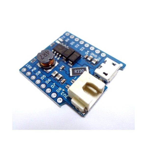 شیلد شارژر باتری Battery Shield با تراشه TP5410  برد Wemos Mini D1