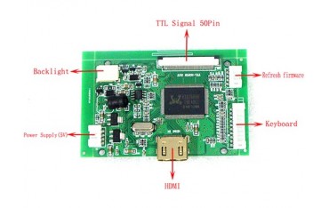 ال سی دی 7 اینچ TFT 7inch LCD 50pin با ریموت کنترل و خروجی HDMI