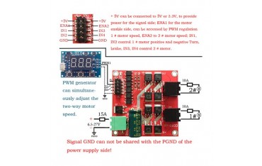 ماژول درایور موتور 7 آمپر با تراشه L298 Motor Driver 160W Dual DC Motor