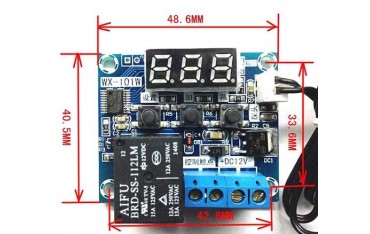 ماژول کنترلر دما و ترموستات دیجیتال WX-101W با سنسور DS18B20 و نمایشگر دما