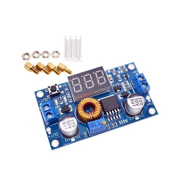 ماژول کاهنده ولتاژ 5 آمپری XL4015 با هیت سینک و نمایشگر