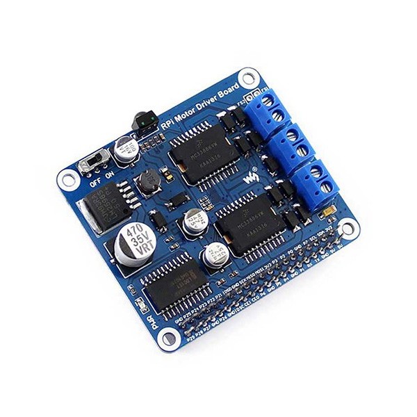 شیلد موتور DC و استپر رزبری پای RPI Waveshare Motor Shield با تراشه MC33886