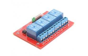 ماژول رله  4 کاناله برد قرمز با اپتوکوپلر مناسب برای رزبری پای RPI Relay Module