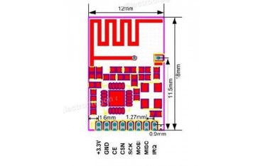 ماژول NRF24L01 بدون آنتن SMD با برد 100 متر