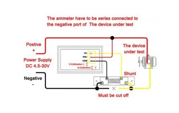 ماژول نمایشگر ولتاژ DC و آمپر تا 100 آمپر با کابل و شنت مخصوص