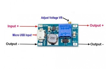 ماژول تغذیه DC to DC Step Up با ورودی Micro USB