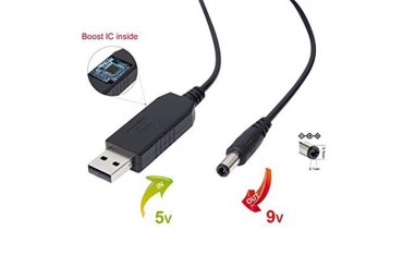 کابل USB افزاینده ولتاژ 5 به 9 ولت USB Converter 5 to 9V