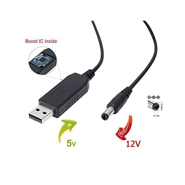 کابل USB افزاینده ولتاژ 5 به 12 ولت USB Converter 5 to 12V