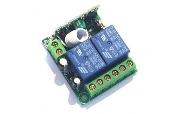 ریموت کنترل دو کاناله کد لرن با گیرنده 12 ولت و باتری ریموت (مناسب رد برقی)