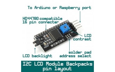 ماژول نمایشگر 2X16 کاراکتری با راه انداز I2C