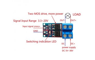 ماژول سوئیچینگ PWM با تراشه D4184 ماسفت 15 آمپر  MOS Tube Trigger Switch Driver Module