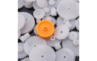 پک 75 عددی چرخ دنده پلاستیکی مارپیچ، دوطرفه و طولی DIY مخصوص ساخت ربات با پولی و تسمه