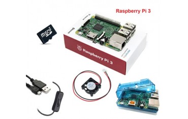 پک رزبری پای 3 Raspberry pi رسپبری پای 3 با کیس - فن و کابل USB به همراه سیستم عامل 8 گیگابایت