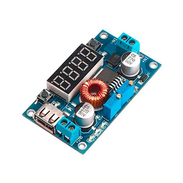 ماژول تغذیه کاهنده XL4015 5A Constant Current Constant Voltage Lithium Charger Power Step-down USB Voltmeter