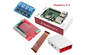 پک رزبری پای 3 Raspberry pi رسپبری پای 3 با کیس - فن و کابل USB به همراه سیستم عامل 8 گیگابایت و رله