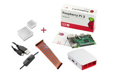 برد رزبری پای 3 Raspberry pi UK + کابل پاور 2.5 آمپر + هیت سینک