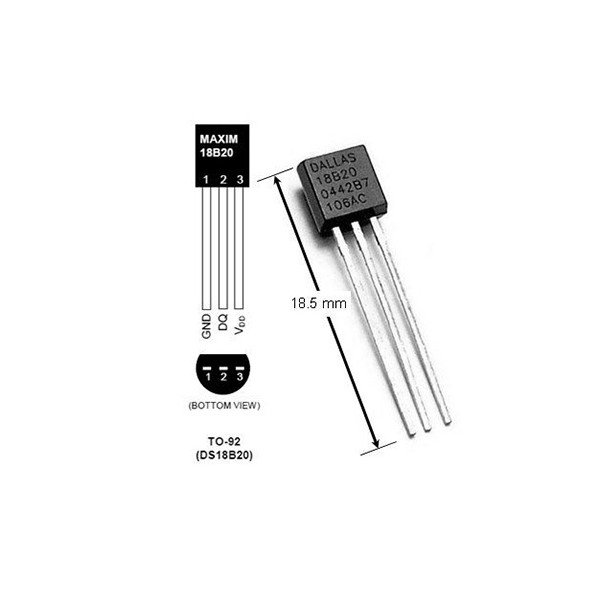 سنسور دما DS18B20 سه پایه دماسنج Dallas