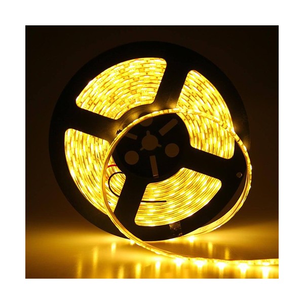 LED نواری زرد 5050 TFS ولتاژ 12 ولت 30 عدد ال ای دی در هر متر با روکش ضد آب
