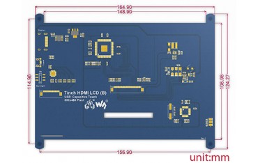 ماژول LCD نمایشگر lcd 7 اینچ Waveshare با پورت 7inch HDMI LCD B با کابل