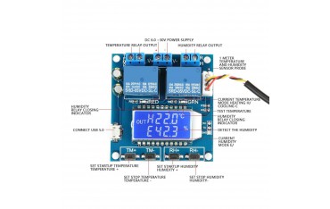 ماژول کنترلر دما و رطوبت XY-TR01 دارای نمایشگر LCD