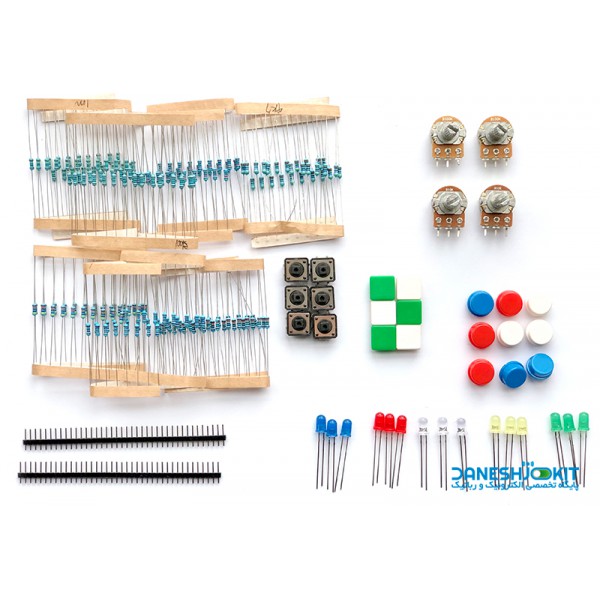 پک قطعات ابتدایی الکترونیک مناسب برای آردوینو و رزبری پای