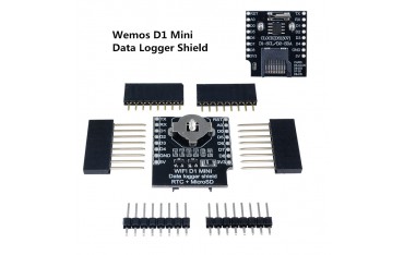 شیلد دیتالاگر ویموس Wemos D1 mini به همراه تراشه ساعت RTC و رابط micro sd