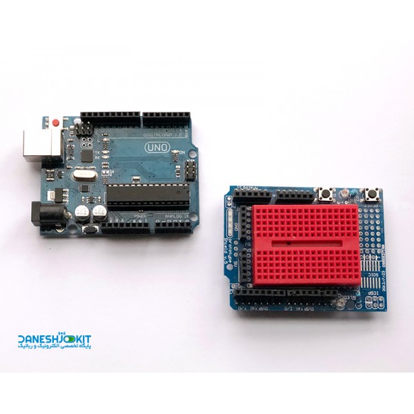 پک آردوینو Arduino UNO و شیلد پروتوتایپ Prototype