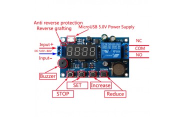 ماژول ساعت و تایمر دارای 5 زمان تاخیر به همراه بیزر و نمایشگر 7Segment