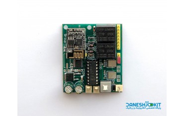 برد کنترلی  ESP8266 و درایور موتور L293 همراه با دو خروجی رله