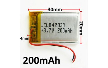 باتری لیتیوم پلیمر Li-Po 3.7V 200mAh تک سل 20x30mm