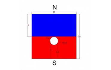 بسته 20 عددی مگنت نئودیوم N52m با ابعاد 20x20mm