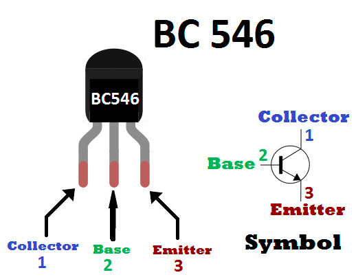 بررسی پایه های ترانزیستور BC546
