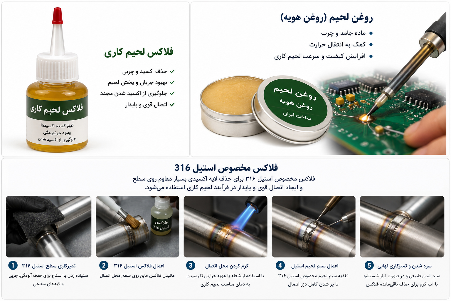 فلاکس لحیم کاری 316 استیل - دانشجو کیت